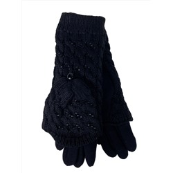 Функциональные вязаные перчатки, цвет черный