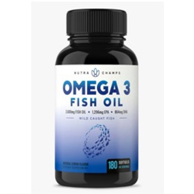 Omega 3 Fish Oil, 1296EPA/864DHA (3 капсулы) Nutra Champs, США капсулы 90