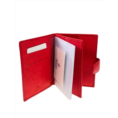 Обложка для паспорта и автодокуметов из натуральной кожи, цвет красный