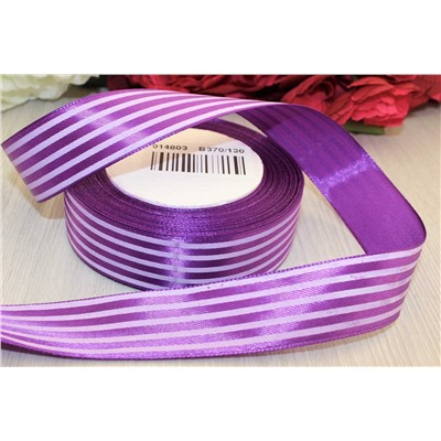 Атласная лента с рисунком "Полоса" (фиолетовый), 25мм * 25 ярдов(+-1)