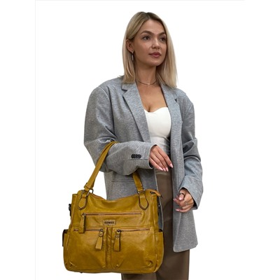 Женская сумка из искусственной кожи цвет желтый
