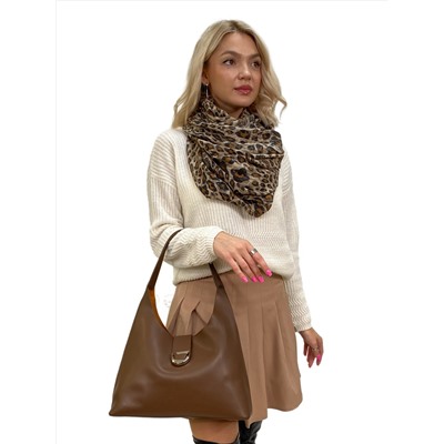 Женская сумка шоппер из натуральной кожи, цвет шоколад