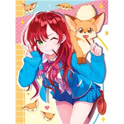 Скетчбук Точкабук. Anime Pets Девочка с лисой (блок в точку) (А5) Б72-0086, (Проф-Пресс, 2023), 7Б, c.144