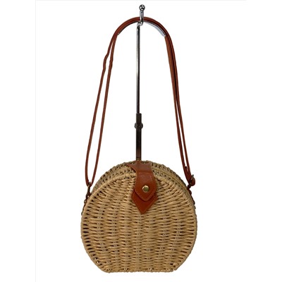 Полукруглая плетеная сумка из соломы, цвет песочный