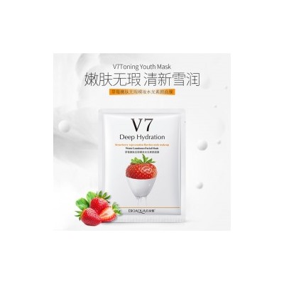 Тканевая маска V7 с комплексом витаминов и экстрактом клубники Bioaqua
