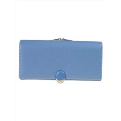 Женское портмоне из искусственной кожи с фермуаром, цвет голубой