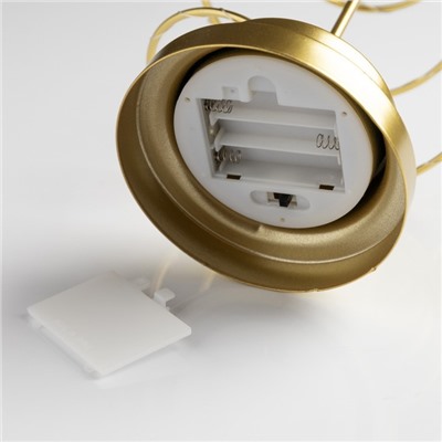 Светодиодная фигура «Ёлка золотистая» 15 × 31 × 15 см, металл, батарейки АААх3 (не в комплекте), свечение тёплое белое
