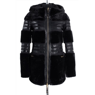 02-1381 Пальто женское утепленное SALE Сукно/Искусственный мех черный