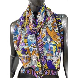 Легкий палантин-шарф с принтом, цвет мультицвет
