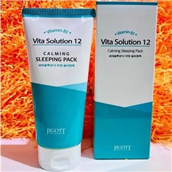 Маска для лица Jigott Vita Solution 12 Calming Sleeping Pack.  ночная успокаивающая (Корея Оригинал) 180ml