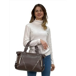 Женская сумка из искусственной кожи, цвет бежево-коричневый