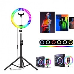 Кольцевая лампа RGB MJ36 цветная светодиодная 33 см (61800)