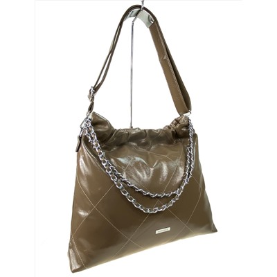 Женская сумка хобо из искусственной кожи, цвет бежево-коричневый