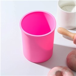 Форма для выпечки «Кулич», силикон, 11×11×12см, внутренний d=9,6 см, цвет розовый