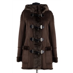 02-0746 Пальто женское утепленное SALE Дубленка коричневый