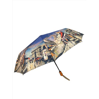 Женский зонт полуавтомат с принтом, мультицвет