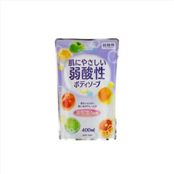 Слабокислотное жидкое мыло "Animo Fruity Floral" для тела (с фруктово-цветочным ароматом) 400 мл, мягкая упаковка