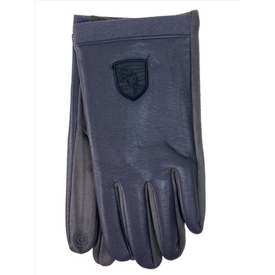 Мужские перчатки комбинированные, цвет серый
