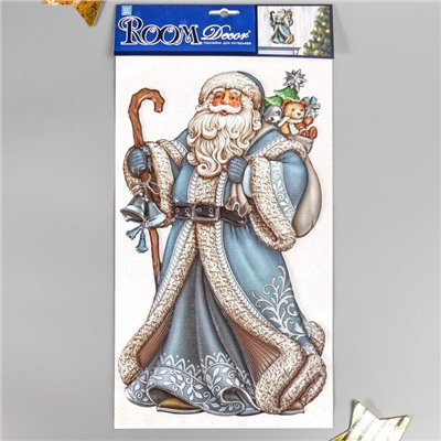 Объёмная наклейка Room Decor "Дед Мороз в синей шубе" 24х41 см