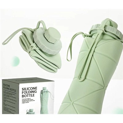 Складная силиконовая бутылка Silicone folding bottle 600мл