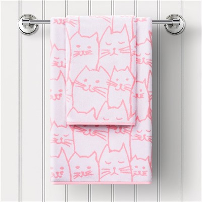 Набор полотенец махровых Kittens, кошка, розовый