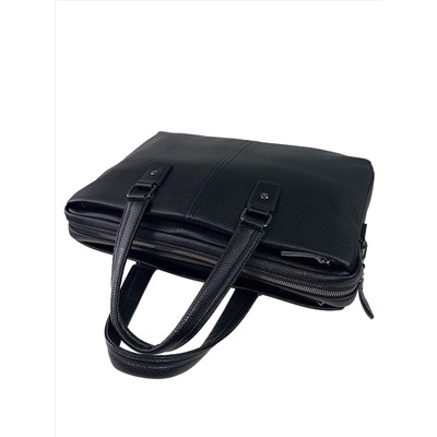 Деловая сумка-портфель из натуральной кожи, цвет чёрный