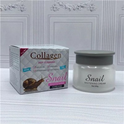 Крем для лица Collagen коллагеновый Deep Cleansing Snail Whitening с экстрактом улитки 80g (2180)