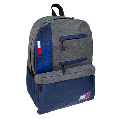 Мужской рюкзак из текстиля ,цвет серый с синим