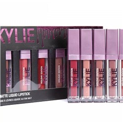 Помада жидкая матовая Kylie Holiday Edition Liquid Matte Lipstick (6шт) А розовый колпачок