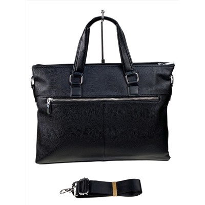 Мужская сумка-портфель из искусственной кожи, цвет черный