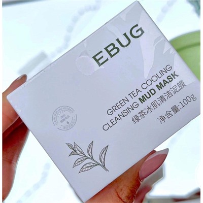 Очищающая грязевая маска EBUG Green Tea Cooling Mud Mask с экстрактом зеленого чая 100гр