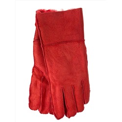 Женские перчатки из овчины, цвет красный