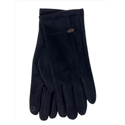 Женские демисезонные перчатки из велюра, цвет черный