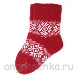 Женские красные вязаные носки с орнаментом