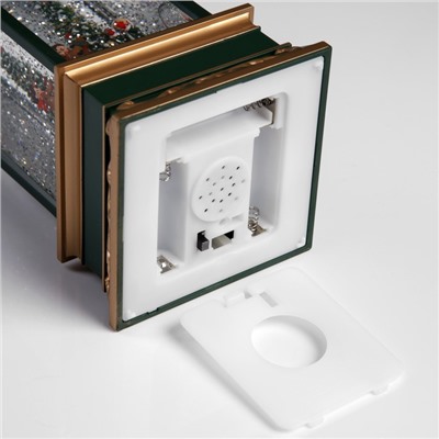 Светодиодная фигура «Фонарь с ёлкой» 10.5 × 26 × 10.5 см, пластик, батарейки ААх3 (не в комплекте), USB, свечение тёплое белое
