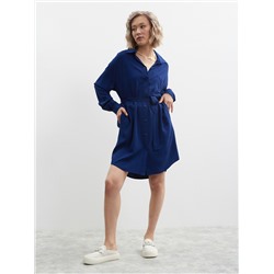 Платье-рубашка OD-535-5 штапель синий