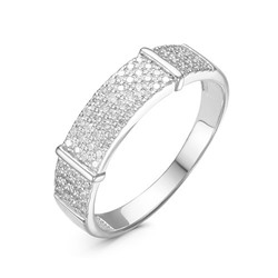Серебряное кольцо с бесцветными фианитами 083