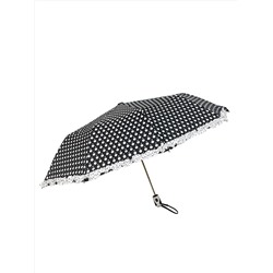 Женский зонт полуавтомат, цвет черный с белым