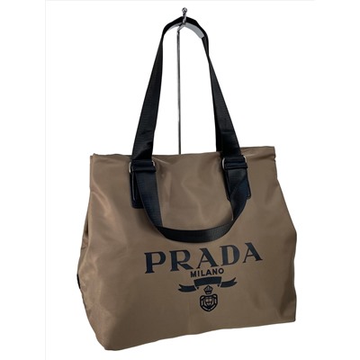 Текстильная сумка шоппер на молнии, цвет коричневый
