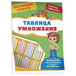 Плакат Обучающие плакаты. Таблица умножения (85*60см, двусторонний), (Росмэн/Росмэн-Пресс, 2023), Л