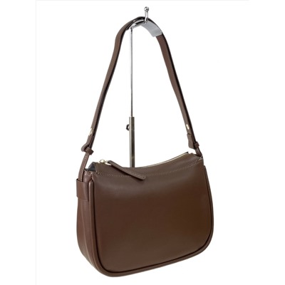 Женская сумка хобо из натуральной кожи, цвет шоколад