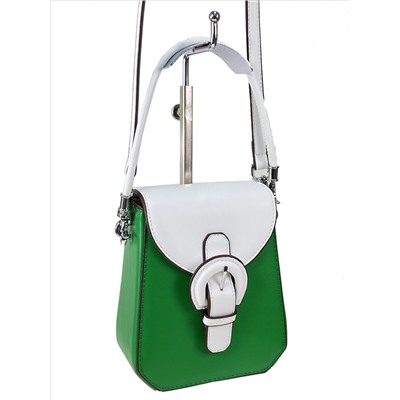 Женская сумка из искусственной кожи, цвет зеленый с белым
