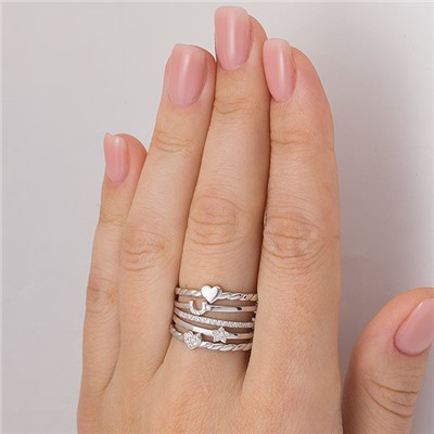Серебряное кольцо с подковой -  1024