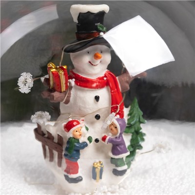 Светодиодная фигура «Шар со снеговиком» 21.5 × 26.5 × 21.5 см, пластик, батарейки ААх3 (не в комплекте), USB, свечение белое