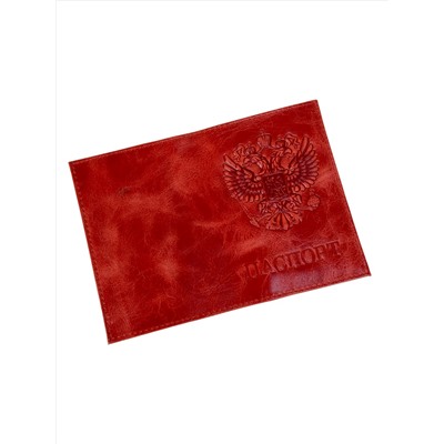 Обложка на паспорт из натуральной кожи, цвет красный