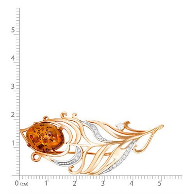 Позолоченная брошь" Перышко" 768 - п