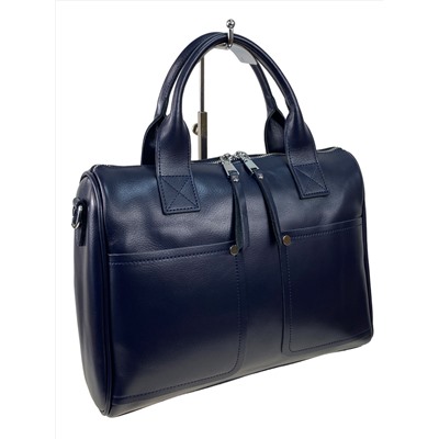 Женская сумка из натуральной кожи, цвет темно синий