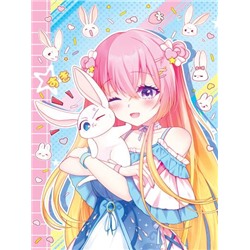 Скетчбук Точкабук. Anime Pets Девочка с кроликом (блок в точку) (А5) Б72-0085, (Проф-Пресс, 2023), 7Б, c.144