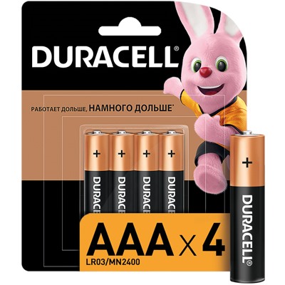 DURACELL Basic Батарейки 4шт, тип AAA, BL