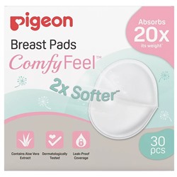 PIGEON Вкладыши для бюстгралтера Comfy Feel Breast Pads с алоэ, 30 шт в уп. PIGEON